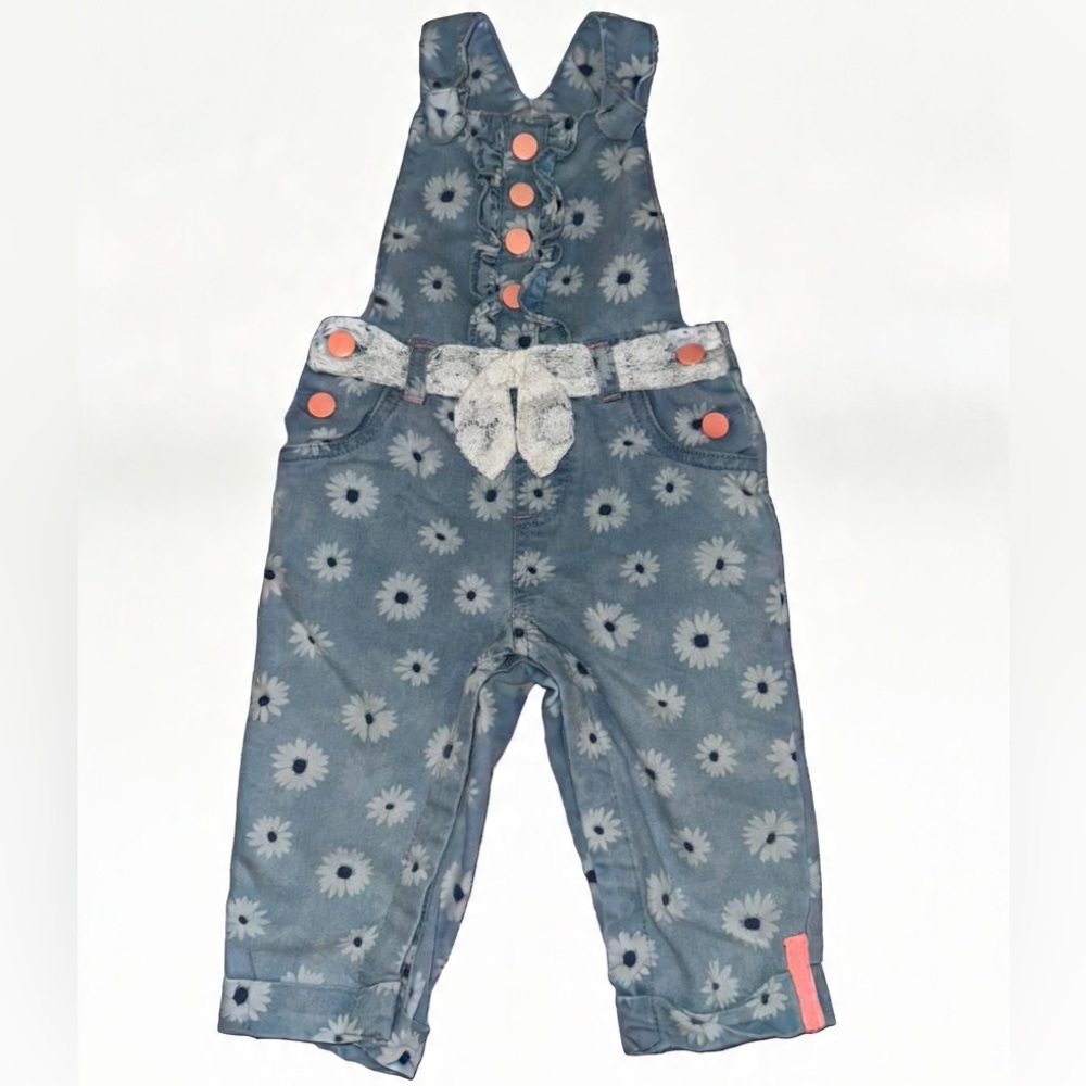 Floral Denim Kids Overalls